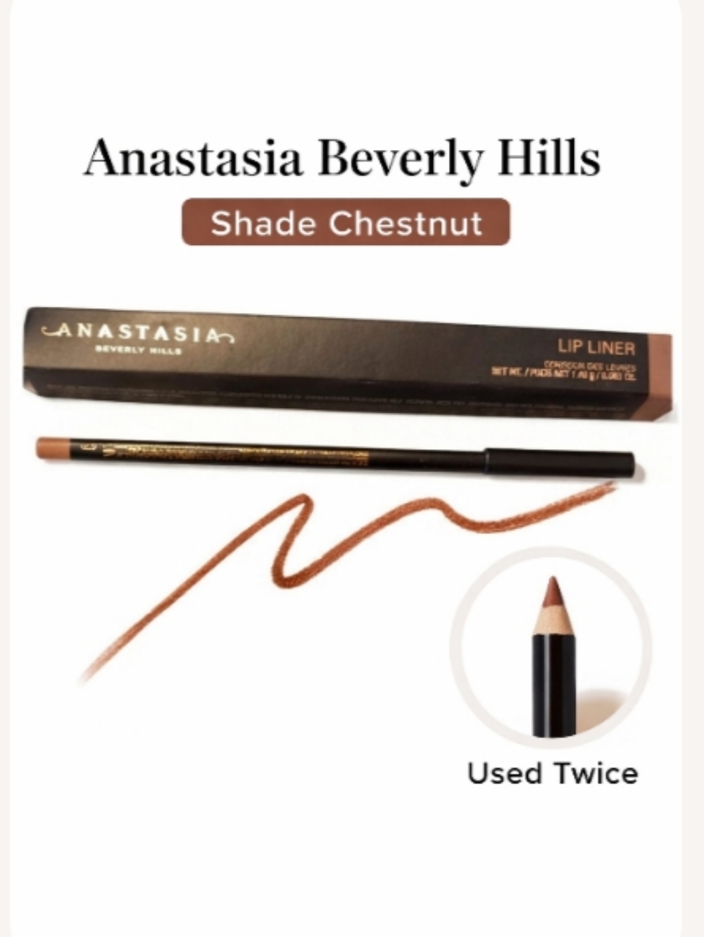 "Anastasia" Beverly Hills Lip Pencil In Shade Chestnut. Used Twice.